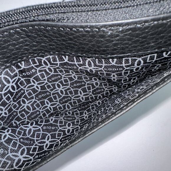 LODIS Card Wallet Pebbled Black Leather 7.25" x 3.5" x .25" - Picture 6 of 9